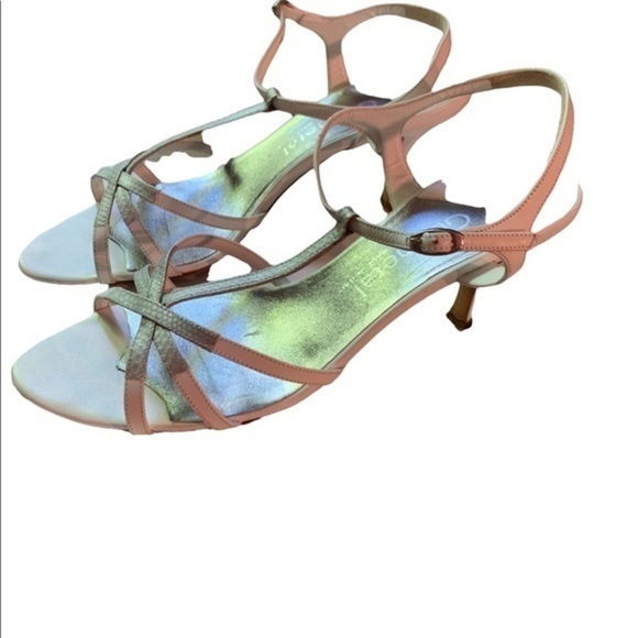 Gunmetal White & Silver Strappy 3” Sandals EU 38 - Picture 3 of 11